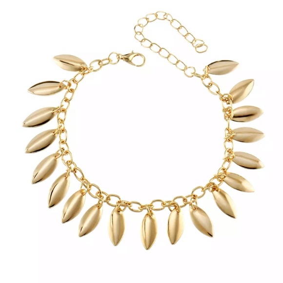 “Harmony” Gold Leaf Boho/Indie/Hippie Anklet - Picture 4 of 6